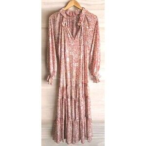 Free People Floral Maxi Dress - Pink and White